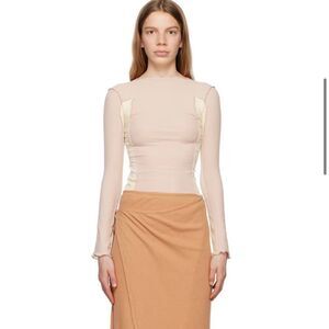 Women's Long Sleeve Beige Top